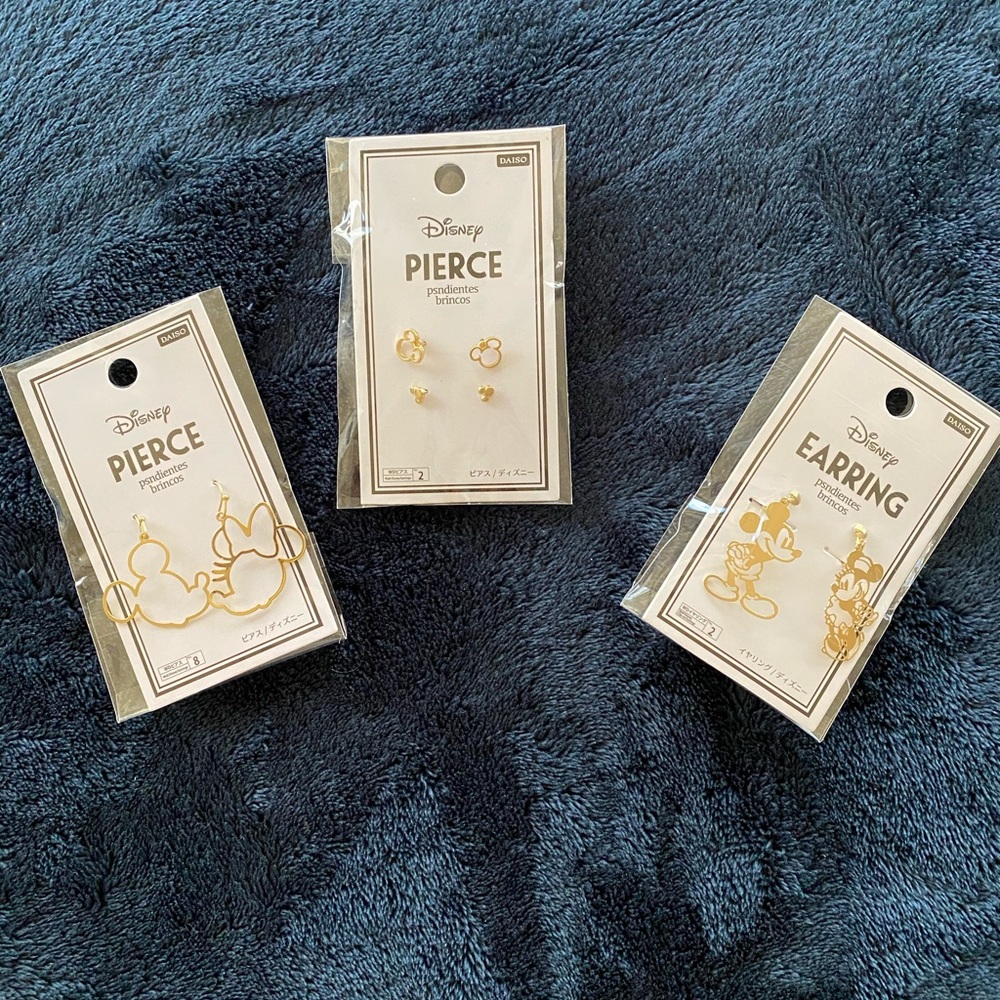 NWT Gold Tone Disney Earrings - 3 pairs